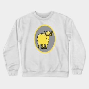 Illuminating Ox on Ultimate Gray Oval Crewneck Sweatshirt